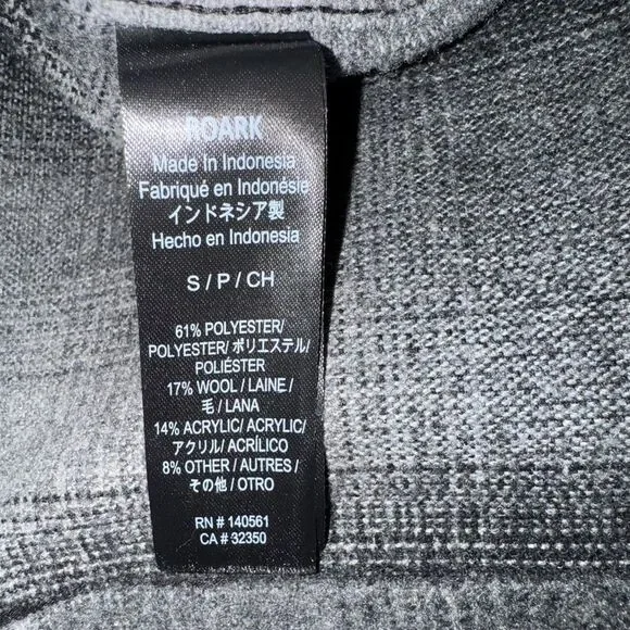 Roark Nordsman Classic Fit Charcoal Plaid Flannel Shirt Jacket w/ Elbow Patches - Picture 14 of 16